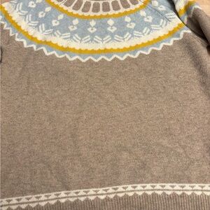 Cozy Crew Neck Fair Isle Sweater Merino Wool
